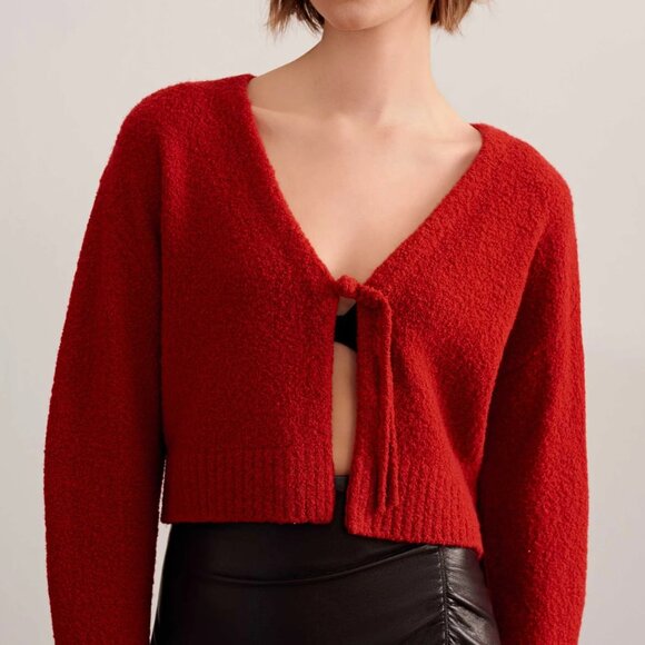 Knot Cardigan Red - Picture 1 of 5